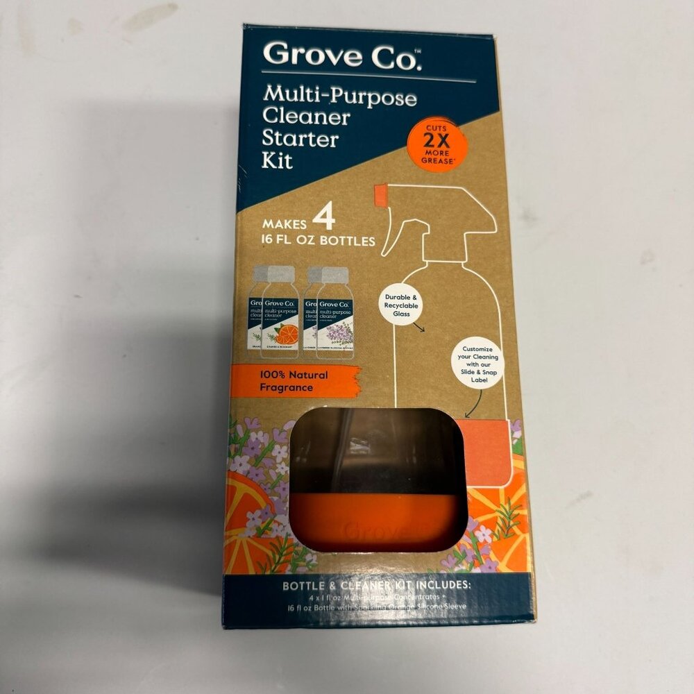 Grove Co. Multi-Purpose Cleaner Starter Kit 16 Fluid Ounce + 4 X 1 Fluid Ounce